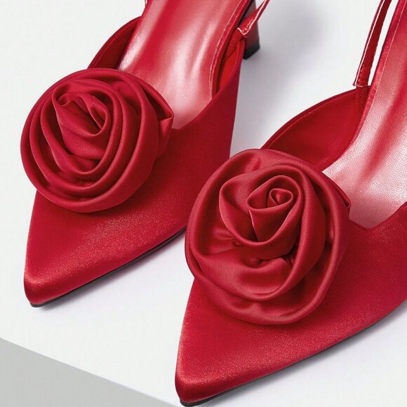 Red Elegant Women's Soft Bottom Slippers - Picture 5 of 6